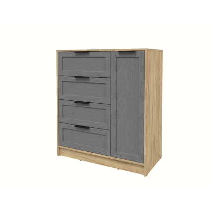 Тумба Тренд КТ-Т90 (Дуб золотой ЛДСП/ Дуб серый ЛМДФ) Ш900 В1020 Г451